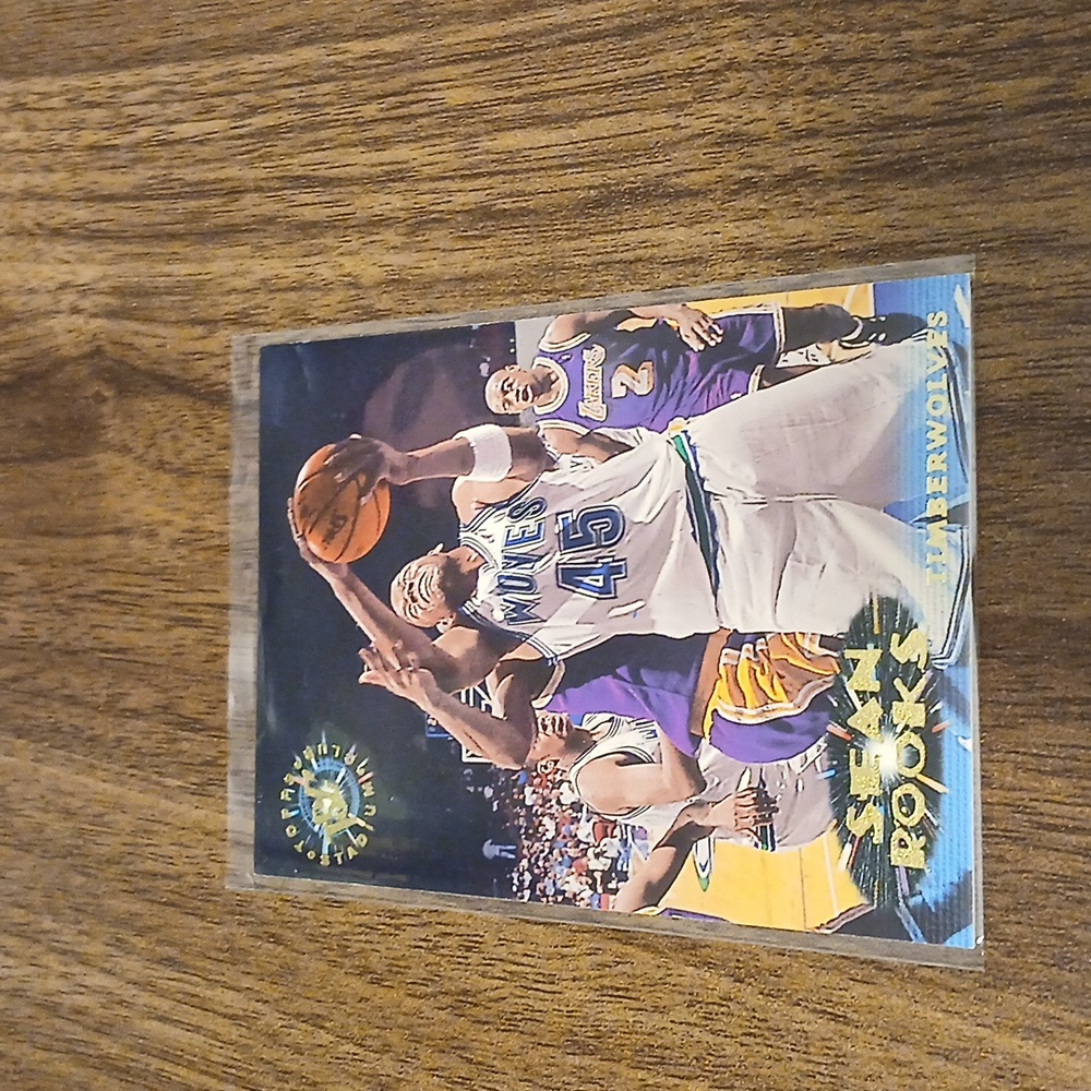 Sean rooks Timberwolves 2.5 in x 3.5 in blue green white basketball card